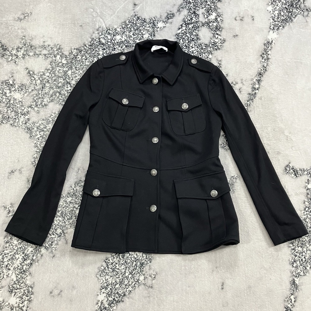 Bailey 44 Black Military Utility Jacket Womens Size Medium Made USA